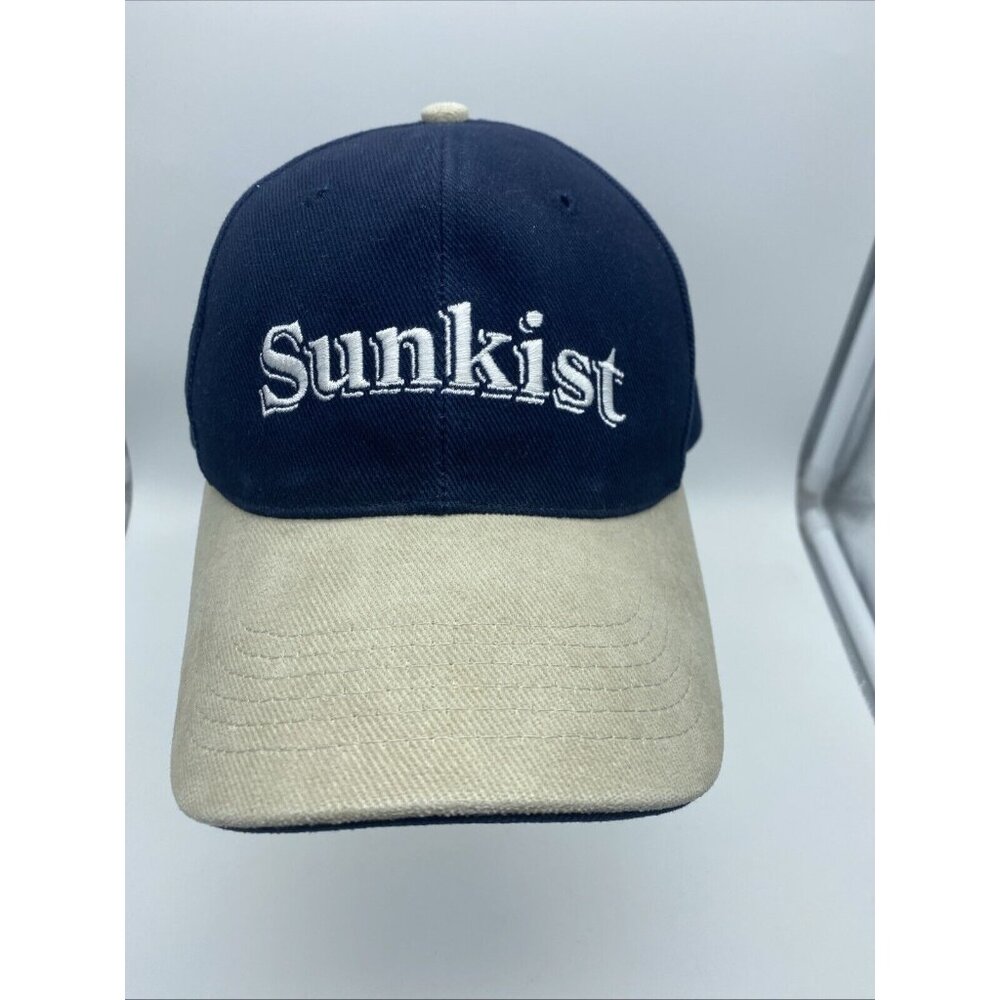 Sunkist Navy Blue Baseball Hat Cap Adjustable Strap-back Cotton